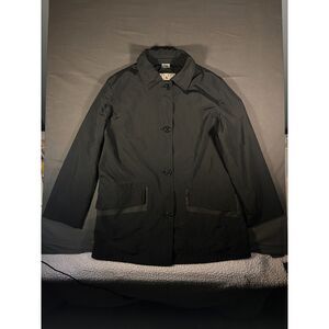 Vtg Allegri Italian Nylon Jacket Coat Trench Linda Dresner Black S 44 Msrp $650
